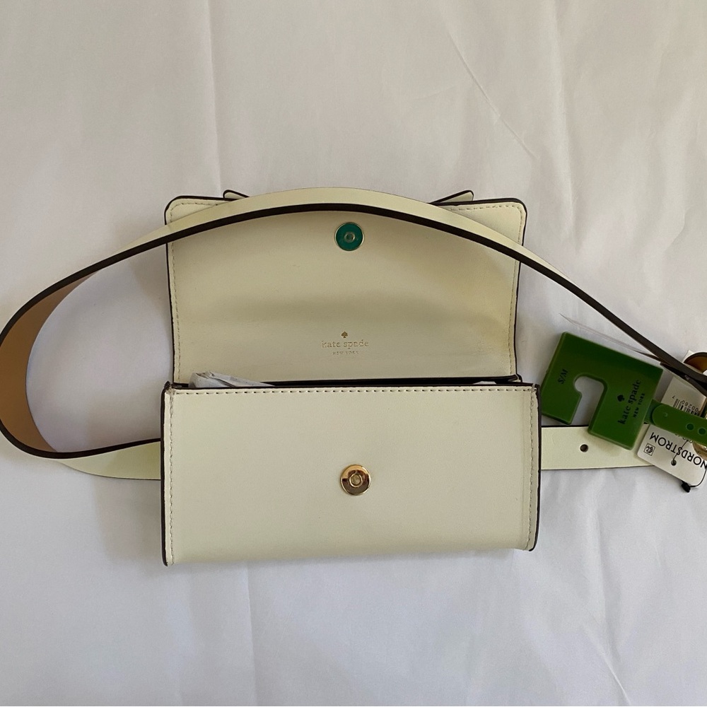 NWT Kate Spade Leather Cream Belt Bag with Bow Detail - Picture 9 of 9
